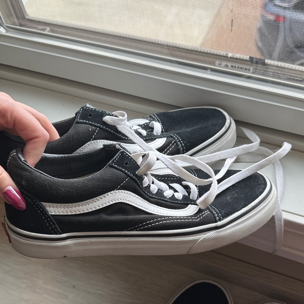 Vans Classic Black and White Lace-Up Shoes